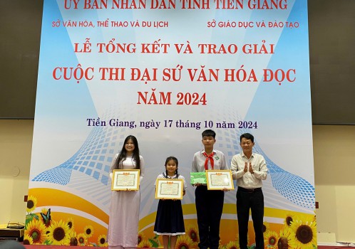 Lễ Tổng kết và trao giải Cuộc thi Đại sứ Văn hóa đọc 2024 vòng sơ khảo trên địa bàn tỉnh Tiền Giang