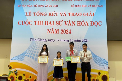 Lễ Tổng kết và trao giải Cuộc thi Đại sứ Văn hóa đọc 2024 vòng sơ khảo trên địa bàn tỉnh Tiền Giang