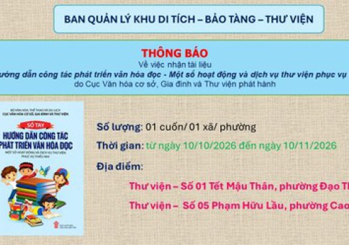 Phát hành “Sổ tay hướng dẫn công tác phát triển văn hóa đọc - Một số hoạt động và dịch vụ thư viện phục vụ thiếu nhi” trên địa bàn tỉnh Đồng Tháp